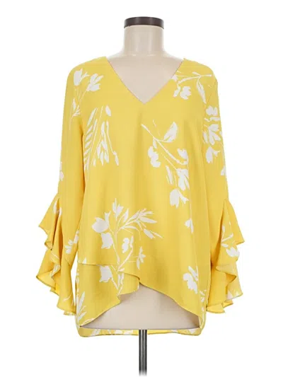 Pre-owned Vince Camuto 3/4 Sleeve Blouse In Yellow