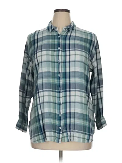 Pre-owned Vince Camuto 3/4 Sleeve Button Down Shirt In Blue