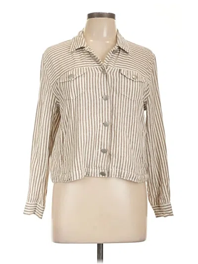 Pre-owned Vince Camuto 3/4 Sleeve Button Down Shirt In Brown
