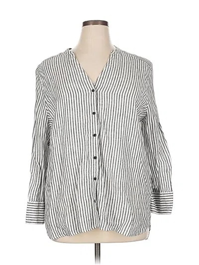 Pre-owned Vince Camuto 3/4 Sleeve Button Down Shirt In Gray