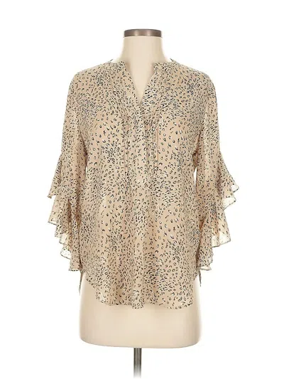 Pre-owned Vince Camuto 3/4 Sleeve T-shirt In Brown