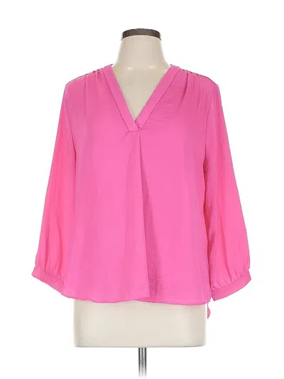 Pre-owned Vince Camuto 3/4 Sleeve T-shirt In Pink