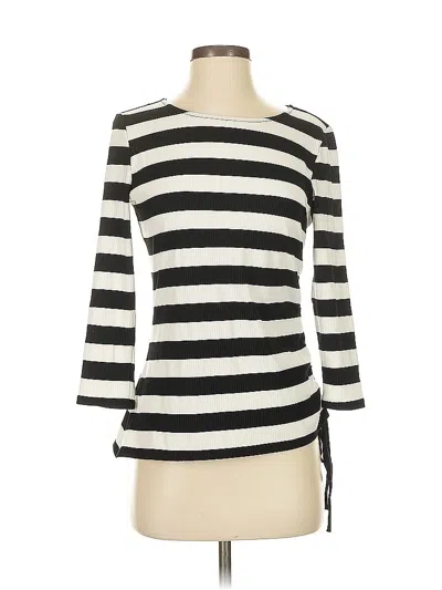 Pre-owned Vince Camuto 3/4 Sleeve Top Black Boatneck Tops