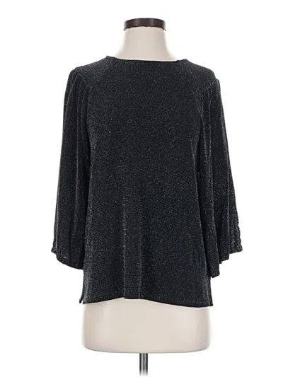 Pre-owned Vince Camuto 3/4 Sleeve Top Black Boatneck Tops