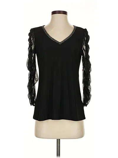 Vince Camuto 3/4 Sleeve Top Black Sweetheart Neckline Tops