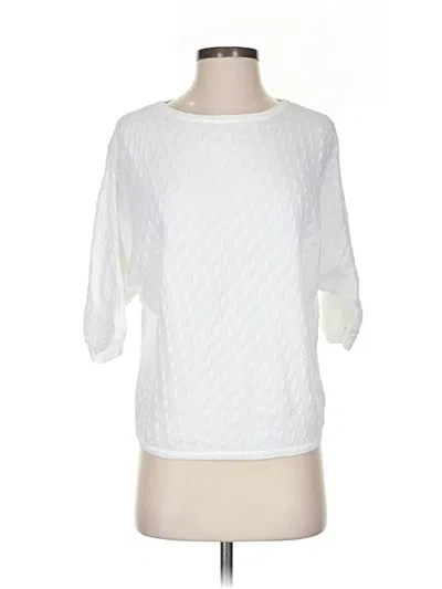 Pre-owned Vince Camuto 3/4 Sleeve Top Blue Paisley Pattern Boatneck Tops