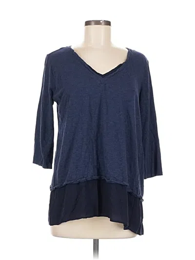 Pre-owned Vince Camuto 3/4 Sleeve Top Blue V Neck Tops