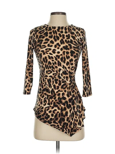 Pre-owned Vince Camuto 3/4 Sleeve Top Brown One Shoulder Neckline Tops