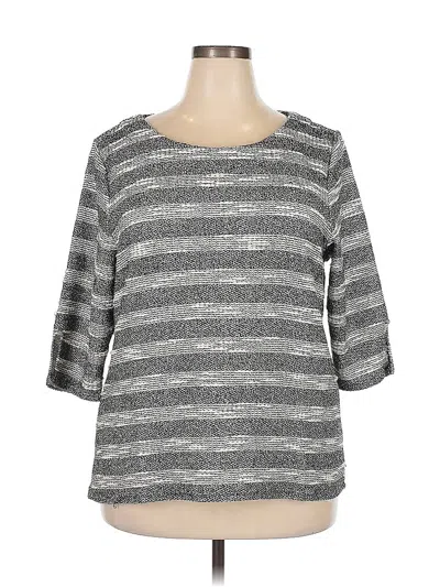 Pre-owned Vince Camuto 3/4 Sleeve Top Gray Boatneck Tops