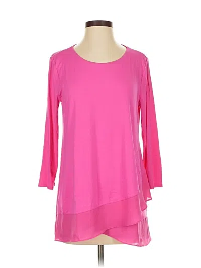 Pre-owned Vince Camuto 3/4 Sleeve Top Pink Boatneck Tops