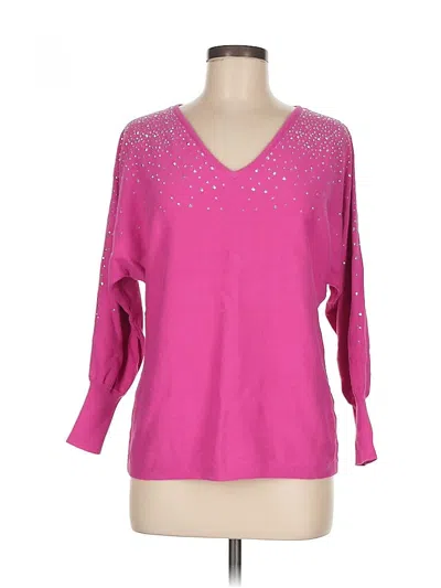 Pre-owned Vince Camuto 3/4 Sleeve Top Pink V Neck Tops