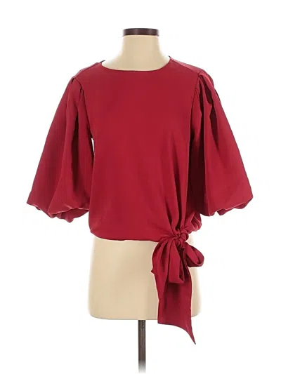 Pre-owned Vince Camuto 3/4 Sleeve Top Red Boatneck Tops