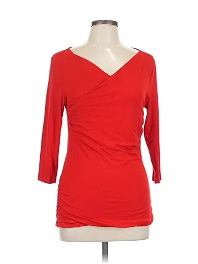 Pre-owned Vince Camuto 3/4 Sleeve Top Red Sweetheart Neckline Tops