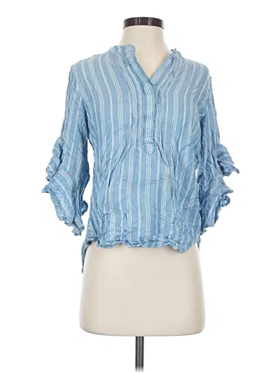 Pre-owned Vince Camuto 3/4 Sleeve T-shirt In Blue