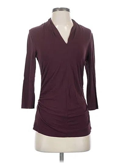 Pre-owned Vince Camuto 3/4 Sleeve T-shirt In Burgundy