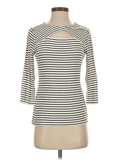 Pre-owned Vince Camuto 3/4 Sleeve T-shirt In Ivory
