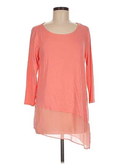 Pre-owned Vince Camuto 3/4 Sleeve T-shirt In Pink