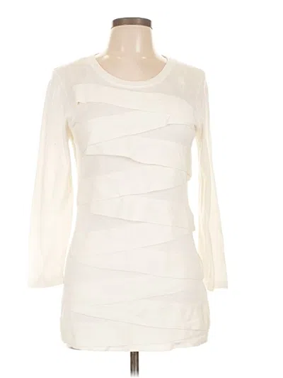 Pre-owned Vince Camuto 3/4 Sleeve T-shirt In White