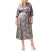 Vince Camuto 3/4 Sleeve Zebra Print Dress In Black