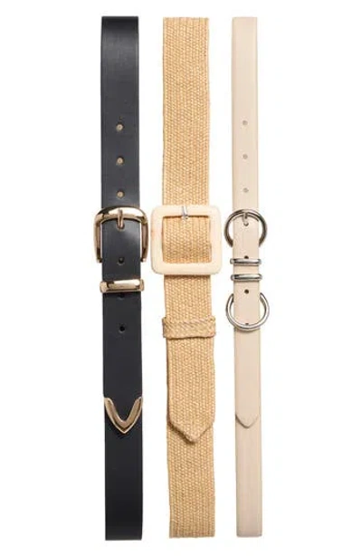 Vince Camuto 3-for-1 Assorted Belt Set In Brown