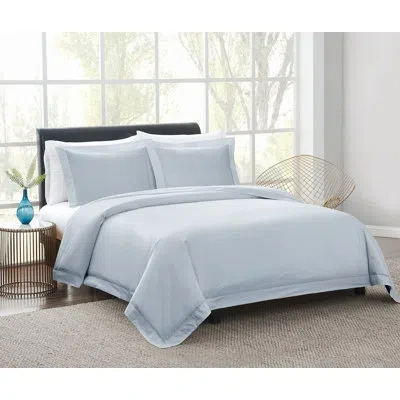 Vince Camuto 400tc Percale 3 Piece Duvet Set In Blue