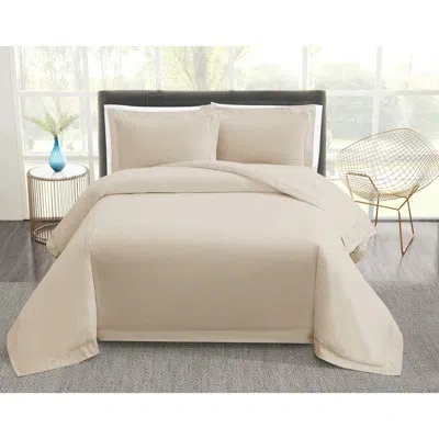 Vince Camuto 400tc Percale Cotton Duvet Set In Khaki