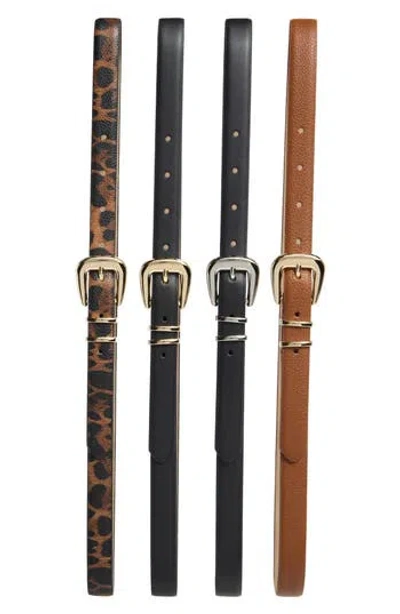Vince Camuto 4-for-1 Assorted Faux Leather Belts In Black