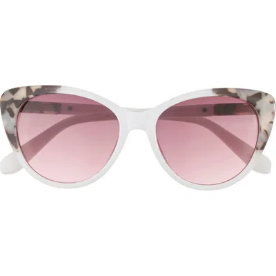 Vince Camuto 53mm Cat Eye Sunglasses In White Oatmeal