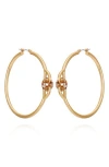 Vince Camuto 62mm Crystal Link Hoop Earrings In Gold Tone