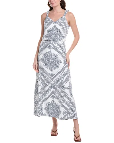 Vince Camuto A-line Linen-blend Maxi Dress In White