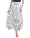 Vince Camuto A-line Linen-blend Maxi Skirt In White