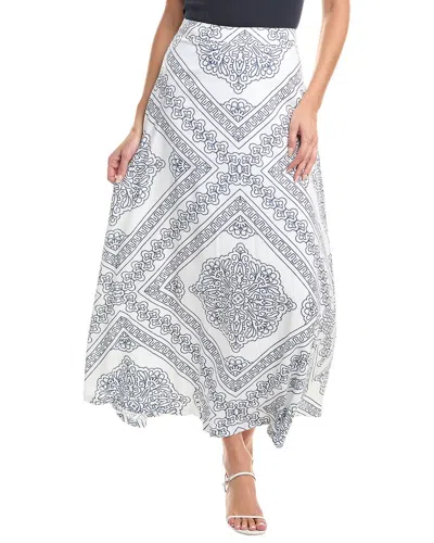 Vince Camuto A-line Linen-blend Maxi Skirt In White