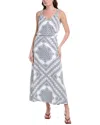 Vince Camuto A-line Linen-blend Maxi Dress In White