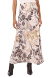 Vince Camuto Women's Floral-print Pull-on Maxi Skirt In Birch
