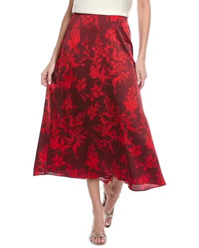 Vince Camuto A-line Midi Skirt In Red