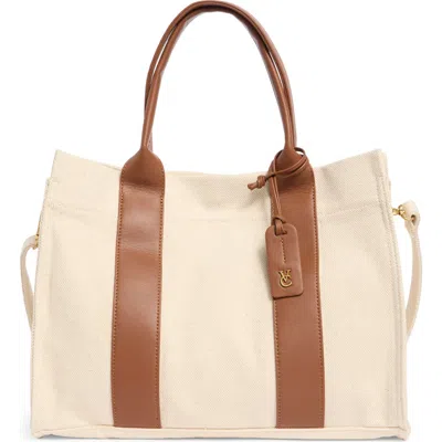 Vince Camuto Aalis Canvas Tote In Brown