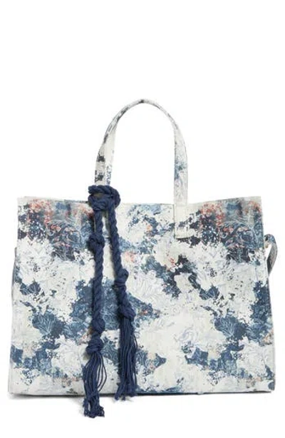 Vince Camuto Aalis Floral Canvas Tote In Blue
