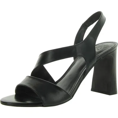 Vince Camuto Abbeanna Womens Leather Round Toe Heels In Black