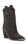 Vince Camuto Abel Western Boot In Black Sisued
