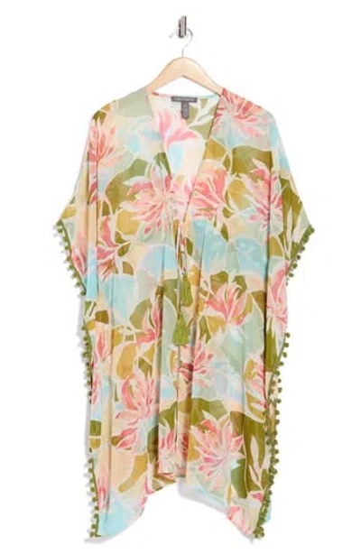 Vince Camuto Abstract Floral Chiffon Duster In Multi