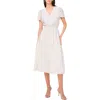 Vince Camuto Plus Size V-neck Flutter-sleeve Midi Dress In Lake Breeze