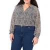 Vince Camuto Abstract Print Long Sleeve Top