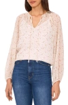 Vince Camuto Abstract Print Long Sleeve Top In Pink