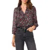 Vince Camuto Split Neck Blouse In Rich Black
