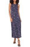 Vince Camuto Abstract Print Sleeveless Midi Dress In Blue