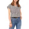 Vince Camuto Abstract Print V-neck Top In Multi