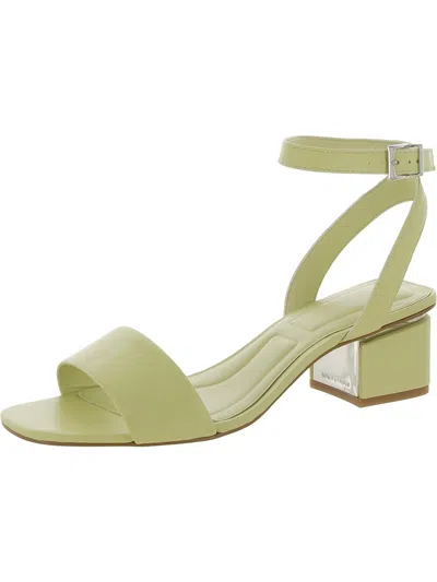 Vince Camuto Acaylee Womens Leather Ankle Strap Heels In Green