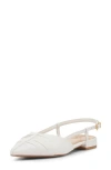 Vince Camuto Agnes Pointed Toe Slingback Flat In Bianco