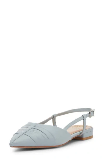 Vince Camuto Agnes Pointed Toe Slingback Flat In Celeste Blue