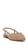 Vince Camuto Agnes Pointed Toe Slingback Flat In Tortilla